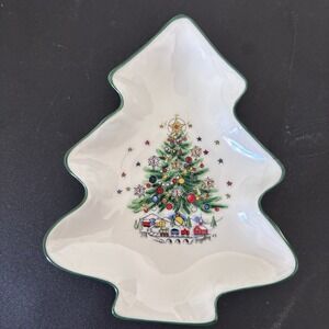 Vintage‎ Christmas Tree Porcelain Candy Dish By Salem 6"